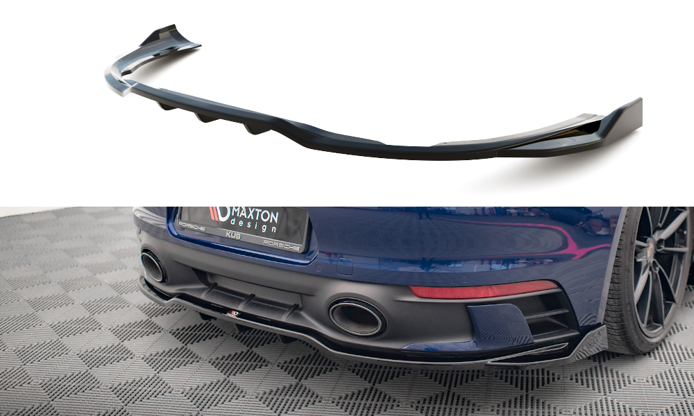 Maxton Mittlerer Diffusor Heck Ansatz DTM Look für V.2 Porsche 911 Carrera Aero / Carrera GTS 992 schwarz Hochglanz