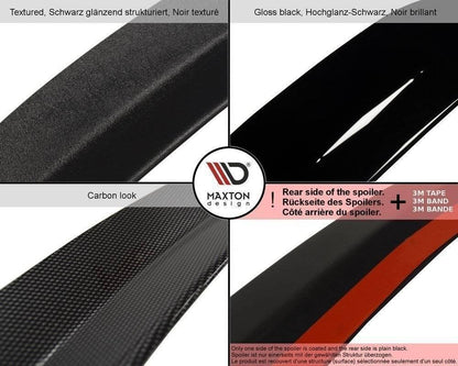 Maxton Spoiler CAP für Volkswagen T-Roc R / R-Line Mk1 Facelift schwarz Hochglanz