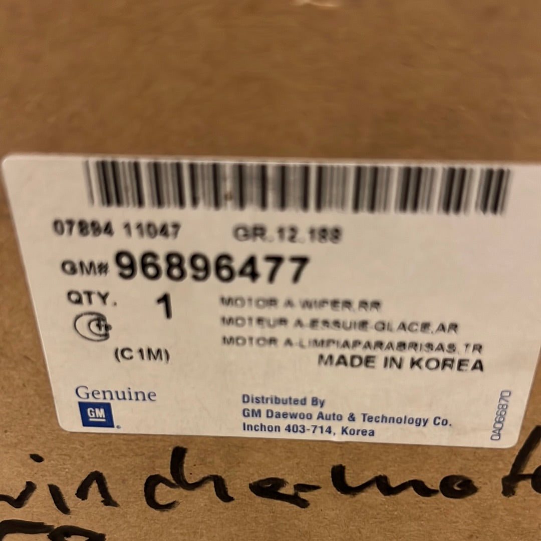 Original GM Chevrolet Matiz Bj.09 Heckwischermotor NEU 96896477
