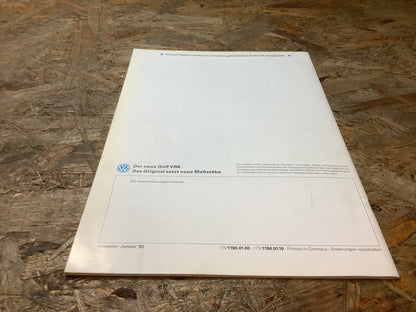 Der neue Golf VR6 Werbeheft Ausgabe Januar 1992