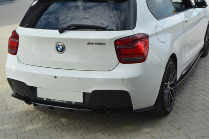 Maxton Mittlerer Diffusor Heck Ansatz für BMW 1er F20/F21 M-Power im DTM LOOK schwarz matt