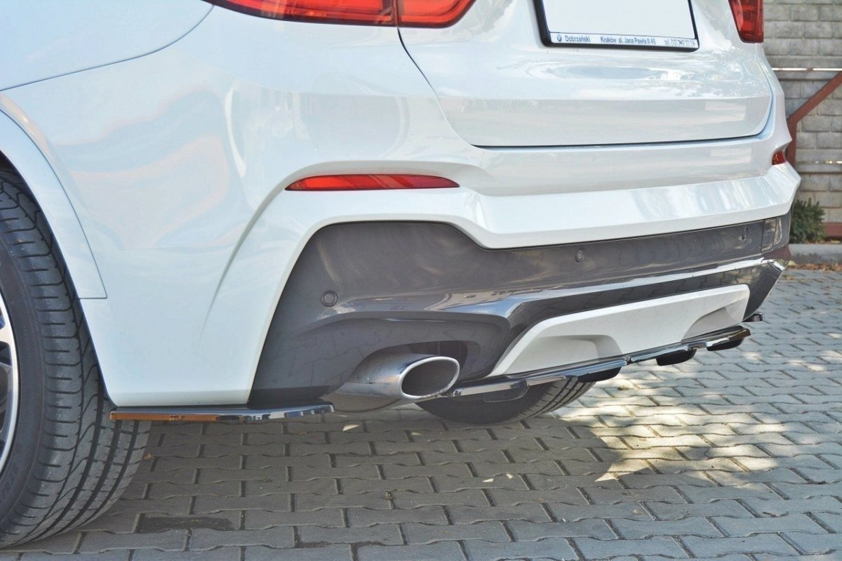 Maxton Mittlerer Diffusor Heck Ansatz für BMW X4 M Paket DTM LOOK Carbon Look