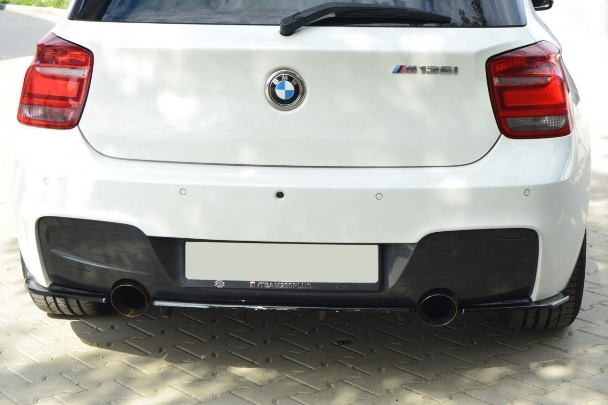 Maxton Mittlerer Diffusor Heck Ansatz für BMW 1er F20/F21 M-Power im DTM LOOK schwarz matt
