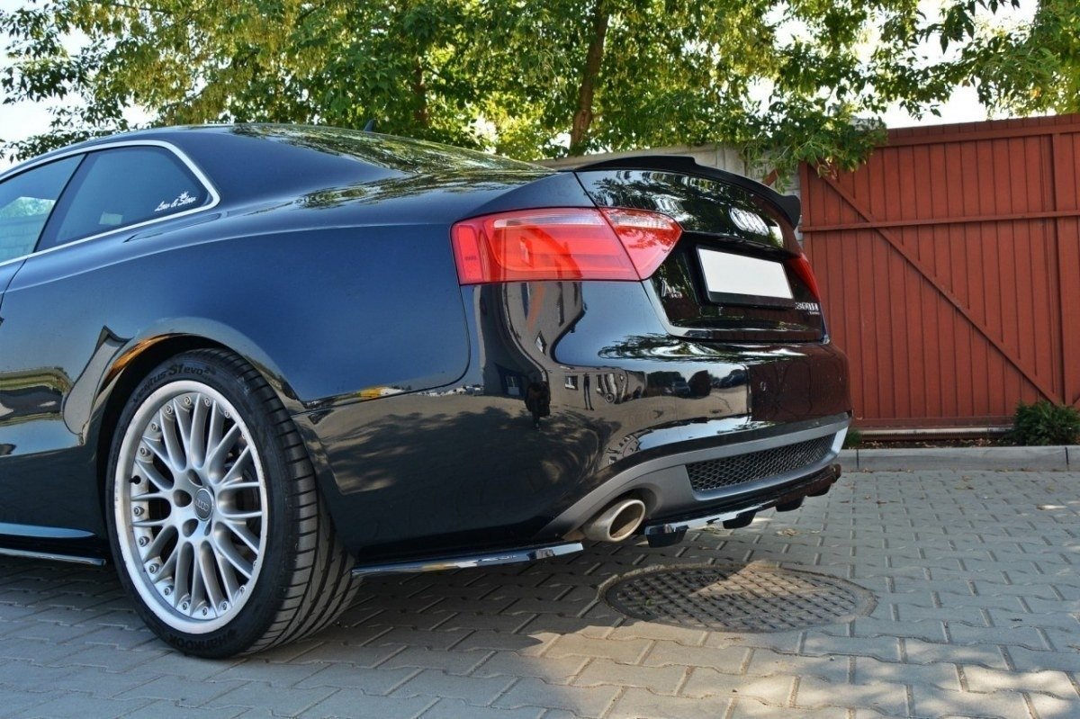 Maxton Mittlerer Diffusor Heck Ansatz für AUDI A5 S-LINE DTM LOOK schwarz Hochglanz