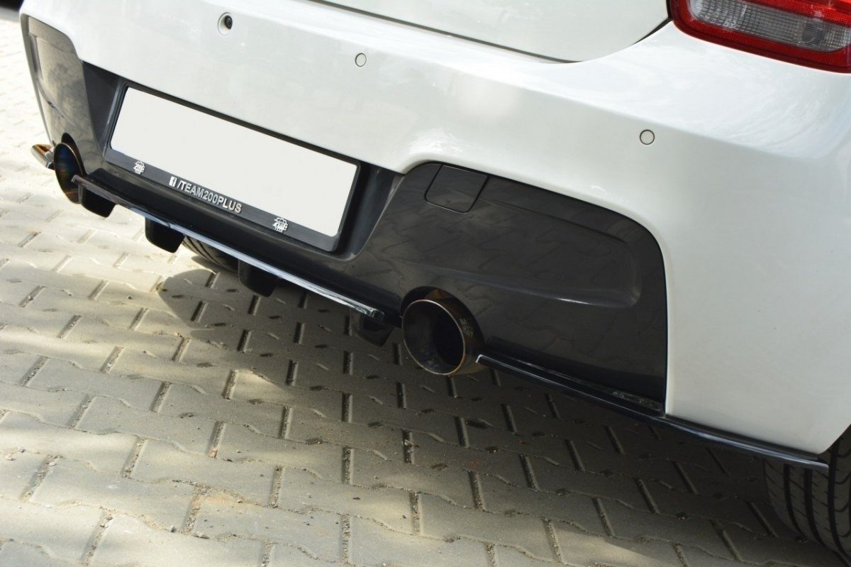 Maxton Mittlerer Diffusor Heck Ansatz für BMW 1er F20/F21 M-Power im DTM LOOK schwarz matt