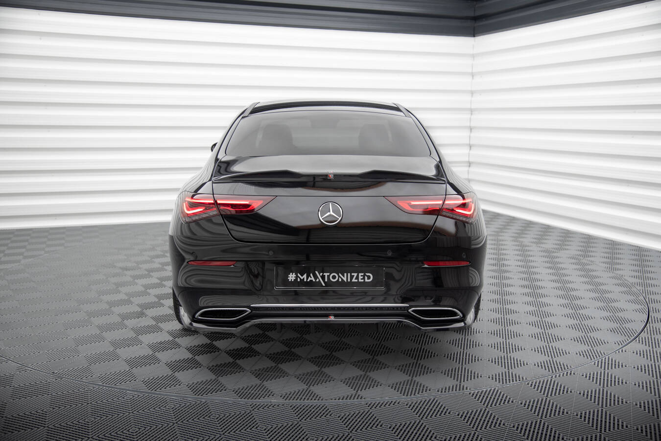 Maxton Spoiler CAP für 3D Mercedes-Benz CLA Coupe C118 schwarz Hochglanz