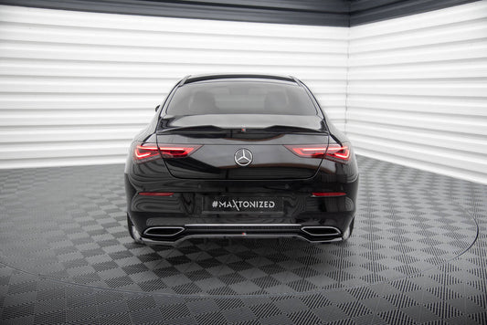 Maxton Mittlerer Diffusor Heck Ansatz DTM Look für Mercedes-Benz CLA Coupe C118 schwarz Hochglanz