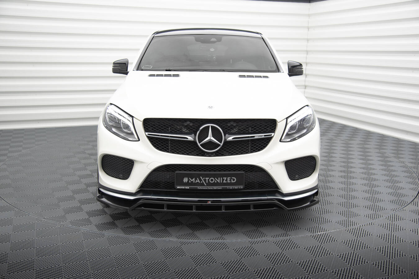 Maxton Front Ansatz V.2 für Mercedes-Benz GLE Coupe 43 AMG / AMG-Line C292 schwarz Hochglanz