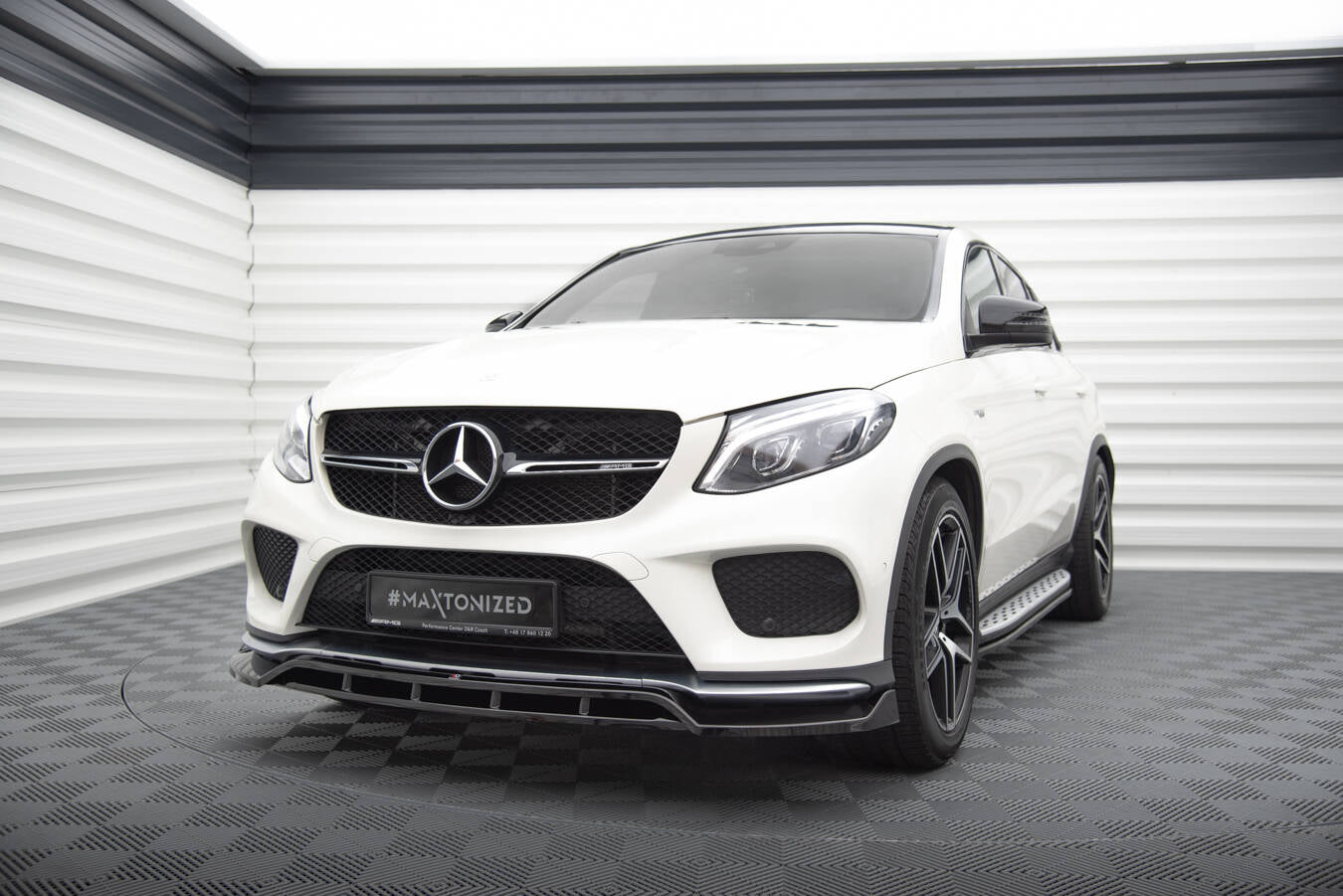 Maxton Front Ansatz V.2 für Mercedes-Benz GLE Coupe 43 AMG / AMG-Line C292 schwarz Hochglanz