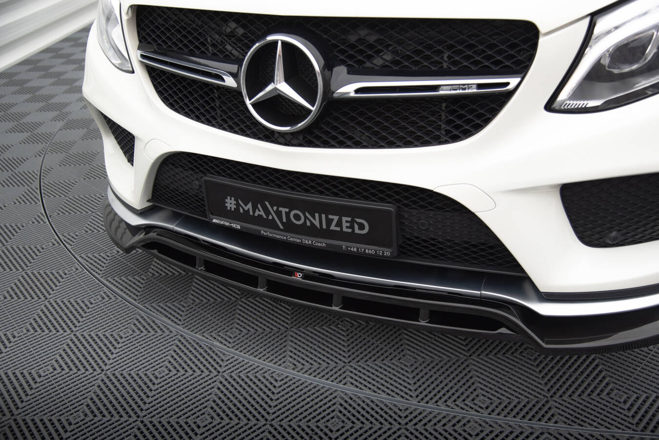 Maxton Front Ansatz V.2 für Mercedes-Benz GLE Coupe 43 AMG / AMG-Line C292 schwarz Hochglanz