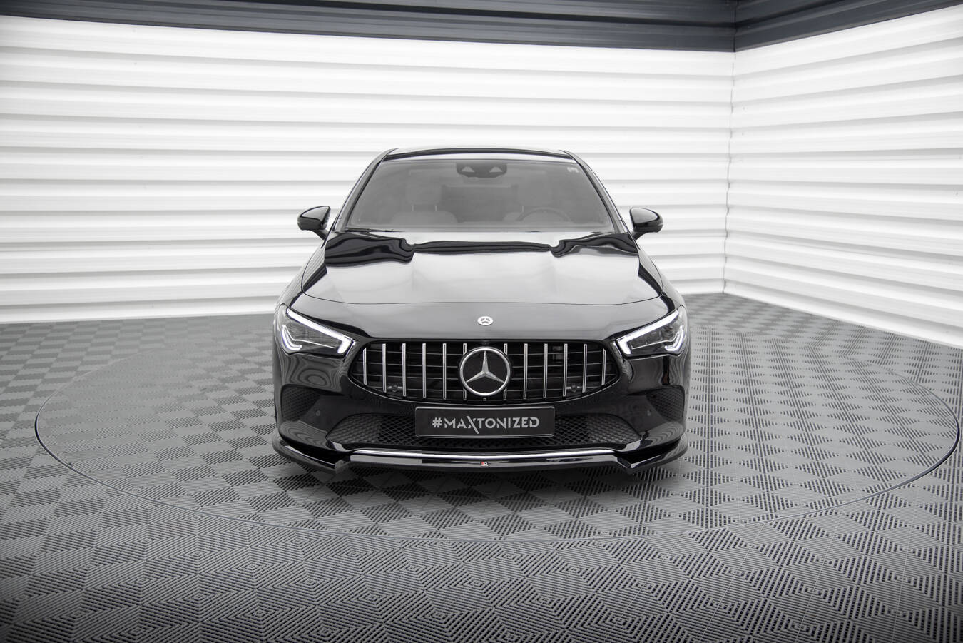 Maxton Front Ansatz V.1 für Mercedes-Benz CLA C118 schwarz Hochglanz