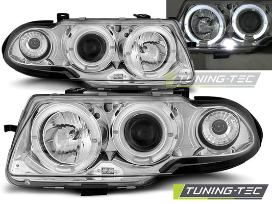 Tuning-Tec LED Angel Eyes Scheinwerfer für Opel Astra F 91-94 chrom