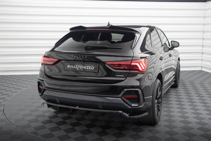 Maxton Mittlerer Diffusor Heck Ansatz DTM Look für Audi Q3 Sportback F3 schwarz Hochglanz
