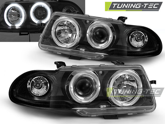 Tuning-Tec LED Angel Eyes Scheinwerfer für Opel Astra F 94-97 schwarz