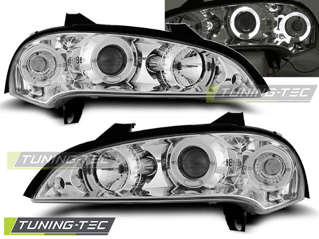 Tuning-Tec LED Angel Eyes Scheinwerfer für Opel Tigra A 94-00 chrom