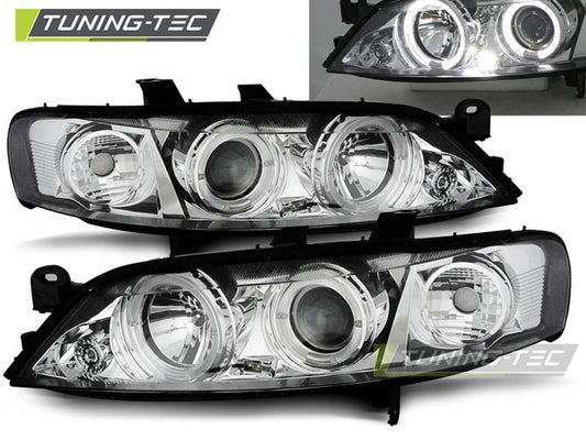 Tuning-Tec LED Angel Eyes Scheinwerfer für Opel Vectra B 95-98 chrom