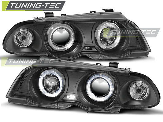 Tuning-Tec LED Angel Eyes Scheinwerfer für BMW 3er E46 98-01 schwarz Set