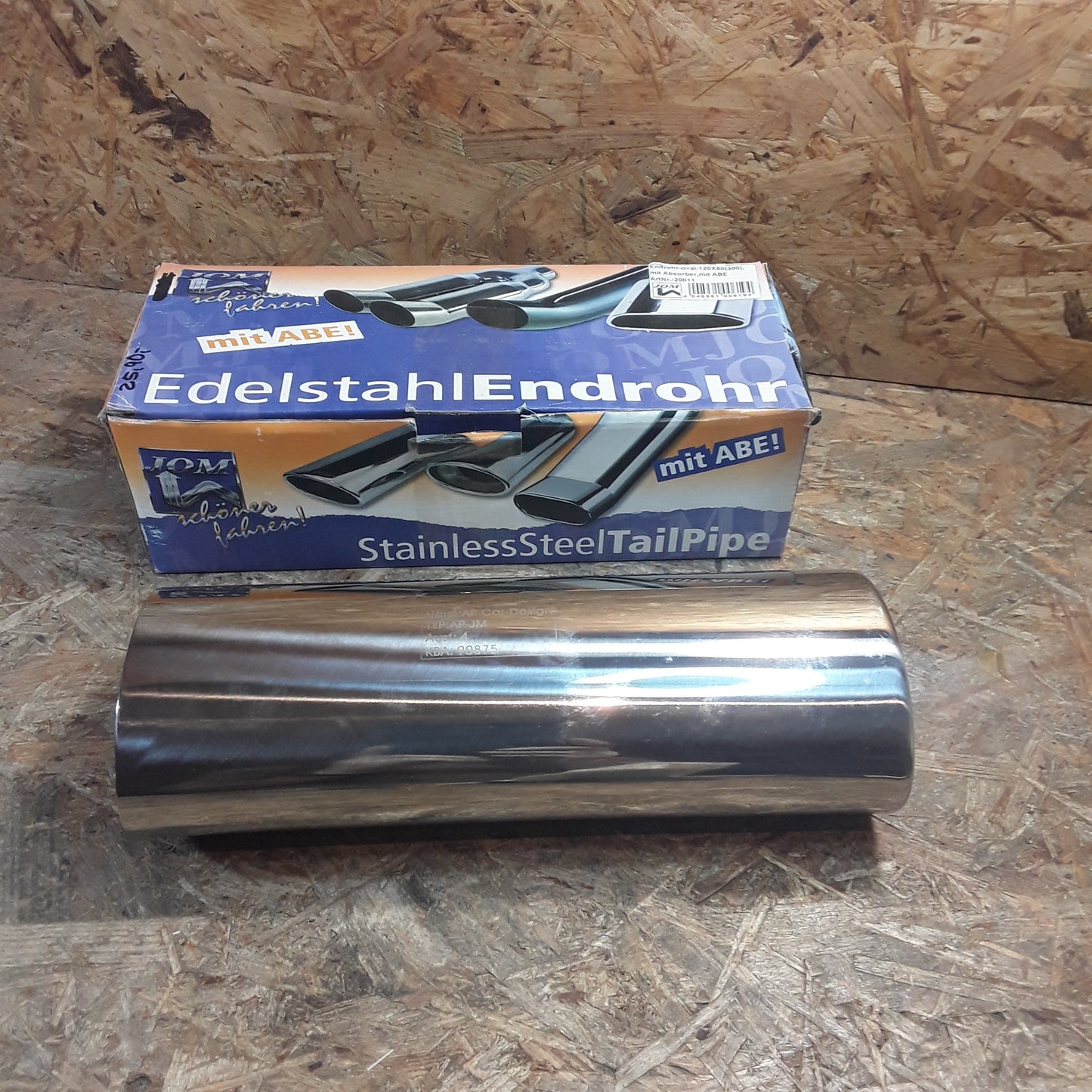 Diverse Fahrzeuge Endrohr oval 120x80(300) mit Absorber OHNE ABE original JOM NEU