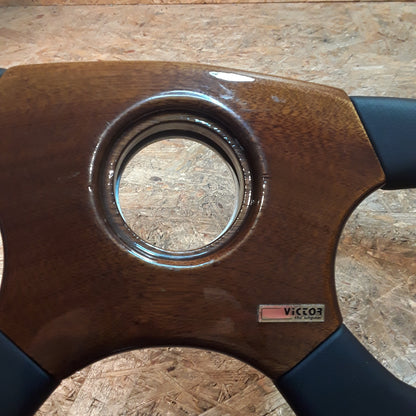 Diverse Fahrzeuge Sportlenkrad 36,5cm Durchmesser Holz/Leder - Optik original Victor NEU