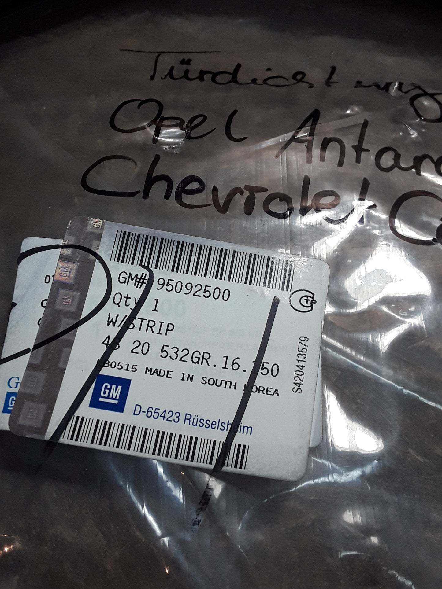 Opel Antara Chevrolet Captiva Türgummidichtung hinten original GM NEU