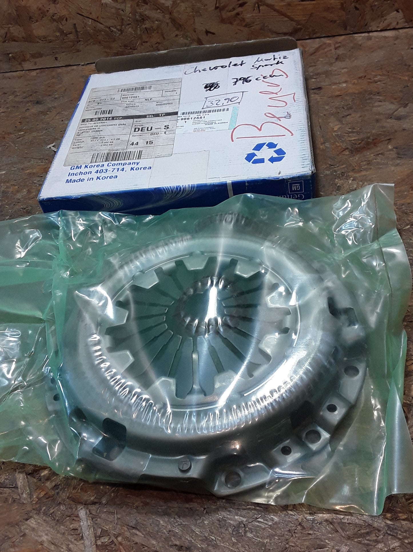 Chevrolet Matiz/ Spark 796ccm Kupplungsdruckplatte original GM NEU