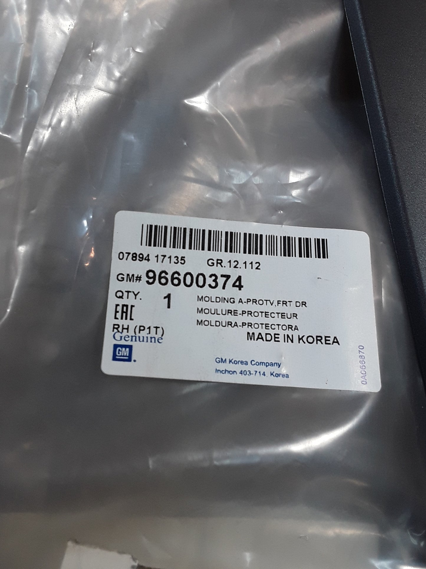 Chevrolet Aveo (T200) Zierleiste Tür V.R original GM NEU