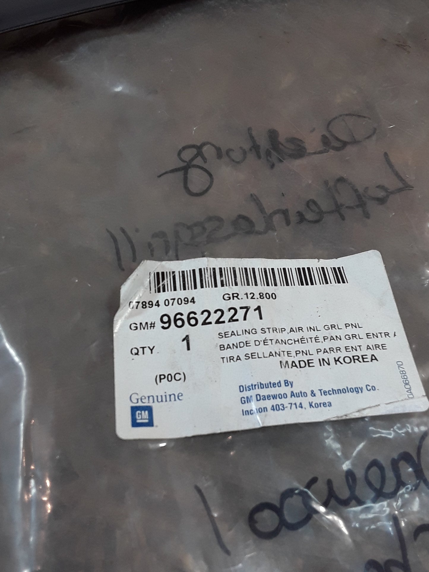 Daewoo/ Chevrolet Captiva Dichtung Lufteinlassgrill original GM NEU