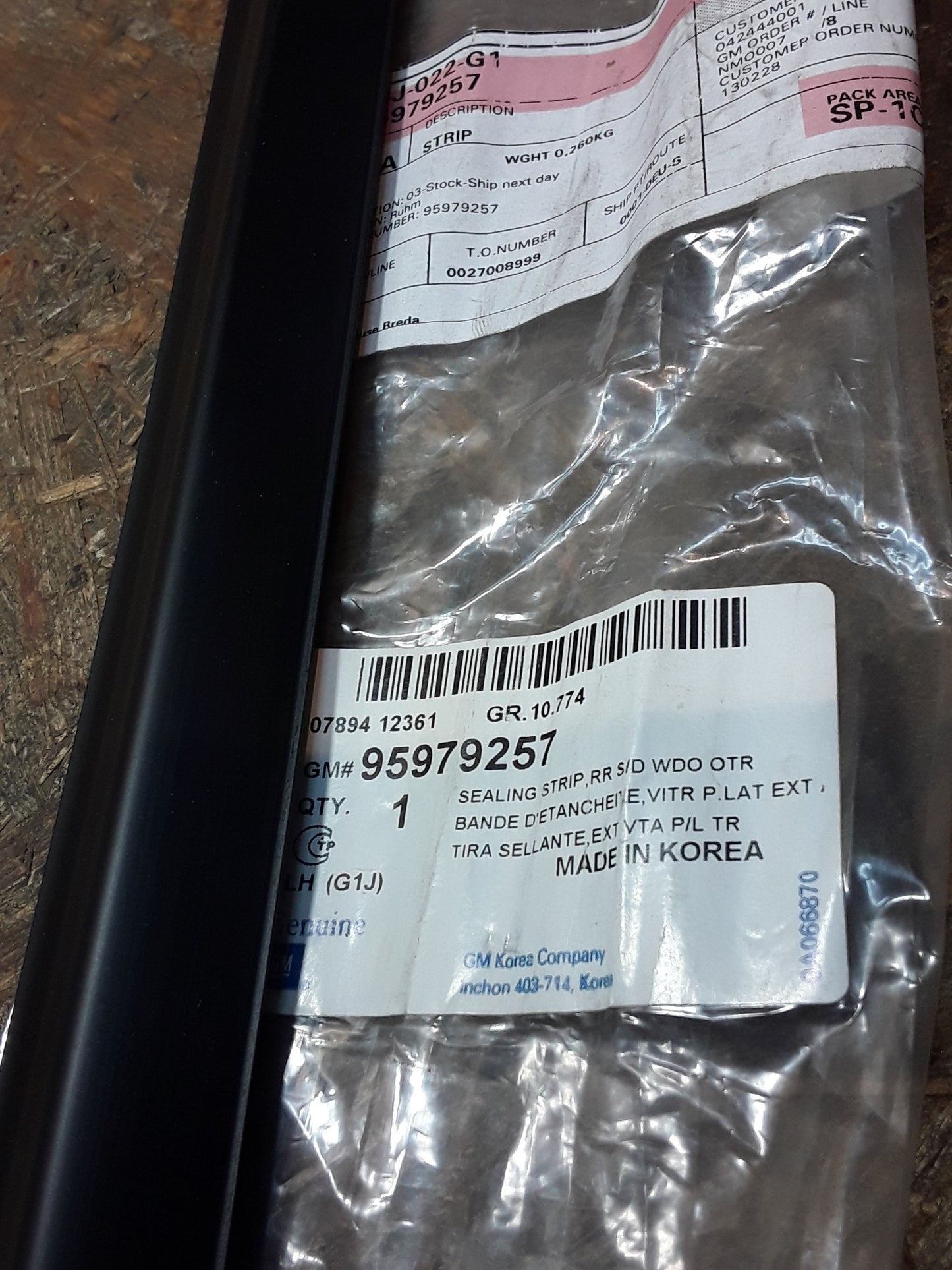 Chevrolet Lacetti Türglasdichtug H.L original GM NEU