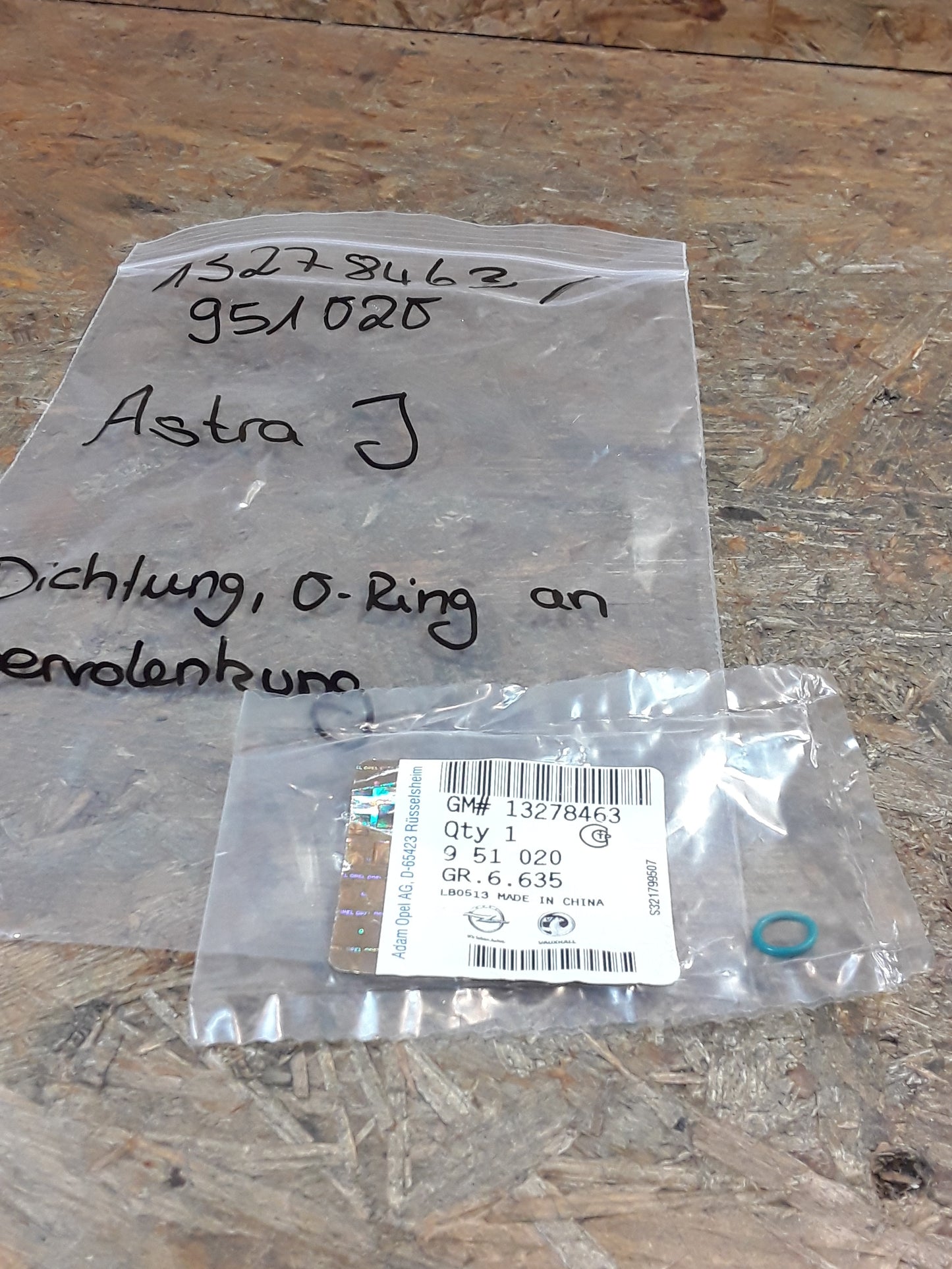 Astra J Dichtung O-Ring an Servolenkung original GM NEU