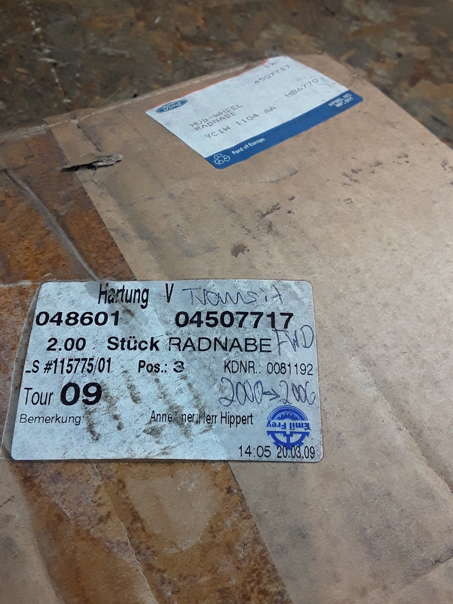 Ford Transit Bj 00-06 Vorderradnabe original Ford NEU