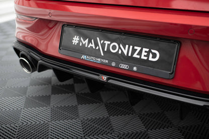 Maxton Diffusor Heck Ansatz für + Endschalldampfer Sportauspuff Attrappe Volkswagen Golf GTE Mk8