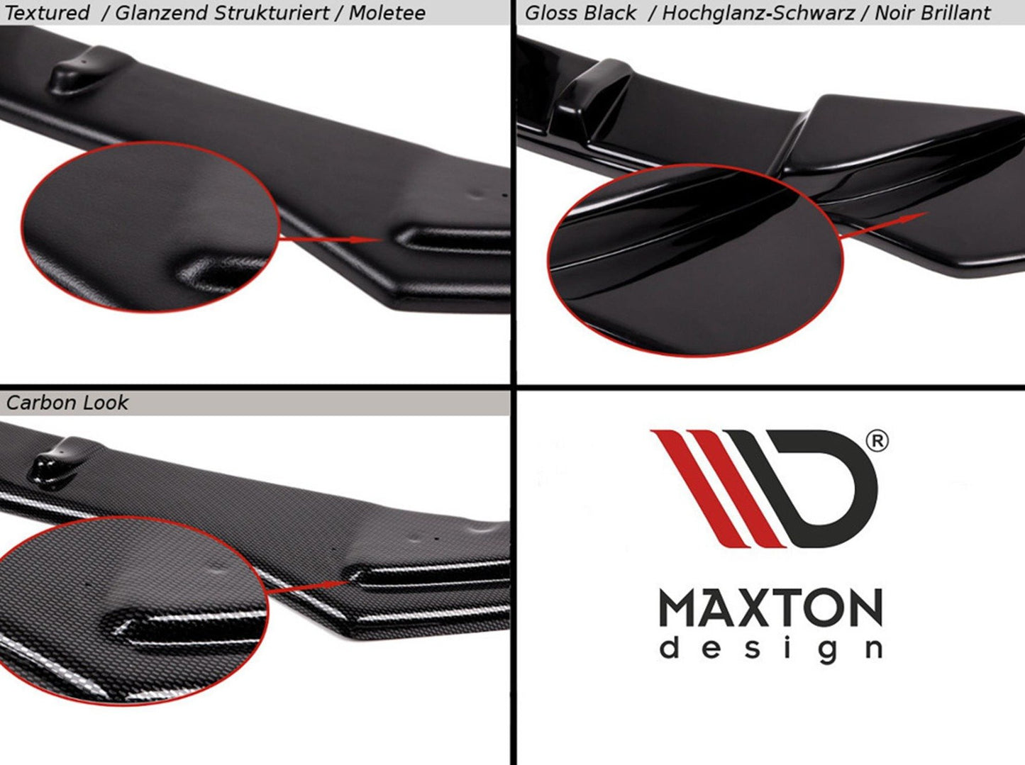 Maxton Heck Ansatz Flaps Diffusor für Toyota Highlander Mk4 schwarz Hochglanz