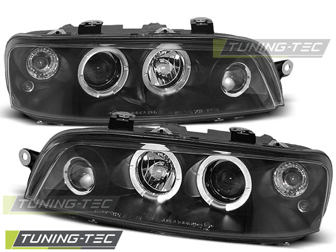 Tuning-Tec LED Angel Eyes Scheinwerfer für Fiat Punto 2 99-03 schwarz