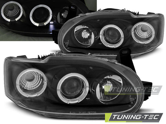 Tuning-Tec LED Angel Eyes Scheinwerfer für Ford Escort MK7 95-00 schwarz
