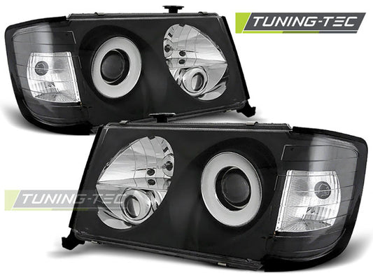 Tuning-Tec Klarglas Scheinwerfer für Mercedes Benz E-Klasse W124 85-93 schwarz