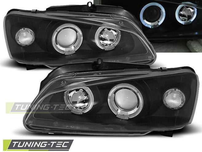 Tuning-Tec LED Angel Eyes Scheinwerfer für Peugeot 106 96-03 schwarz
