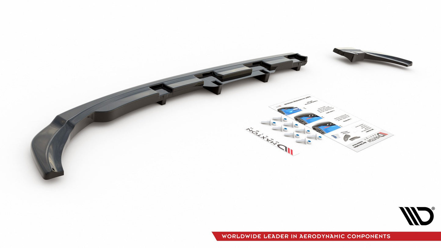 Maxton Mittlerer Diffusor Heck Ansatz DTM Look für VW Polo 6 GTI Mk6 schwarz Hochglanz