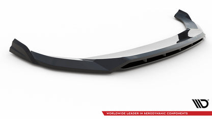 Maxton Front Ansatz V.1 für Audi SQ5 / Q5 S-Line SUV / Sportback Mk2 Facelift schwarz Hochglanz
