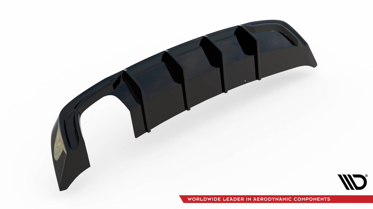 Maxton Diffusor Heck Ansatz für Audi A3 Sportback 8V Facelift (Version mit doppelter Auspuffspitze)