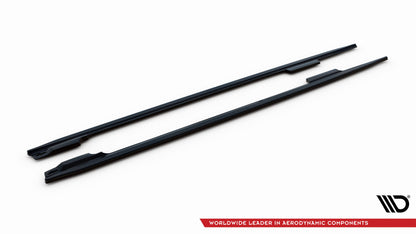 Maxton Seitenschweller Ansatz für V.2 für Audi A4 / A4 S-Line / S4 B8  schwarz Hochglanz