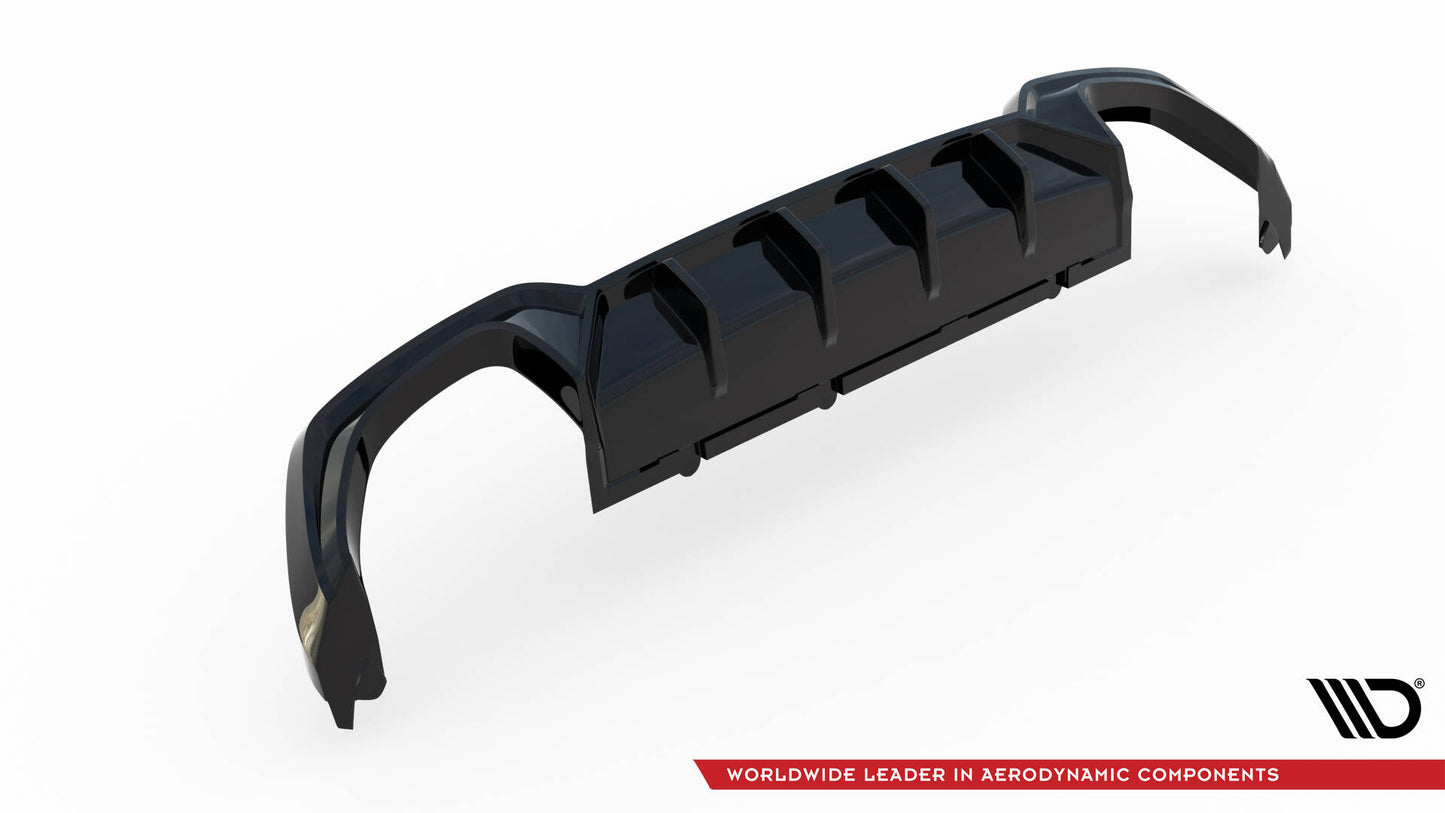 Maxton Diffusor Heck Ansatz für BMW M340i G20 / G21 (Passend für Fahrzeuge mit Anhängerkupplung) schwarz Hochglanz