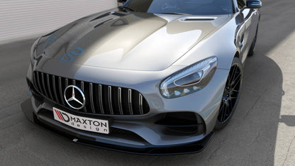 Maxton Front Ansatz für Mercedes-AMG GT S C190 Facelift schwarz Hochglanz