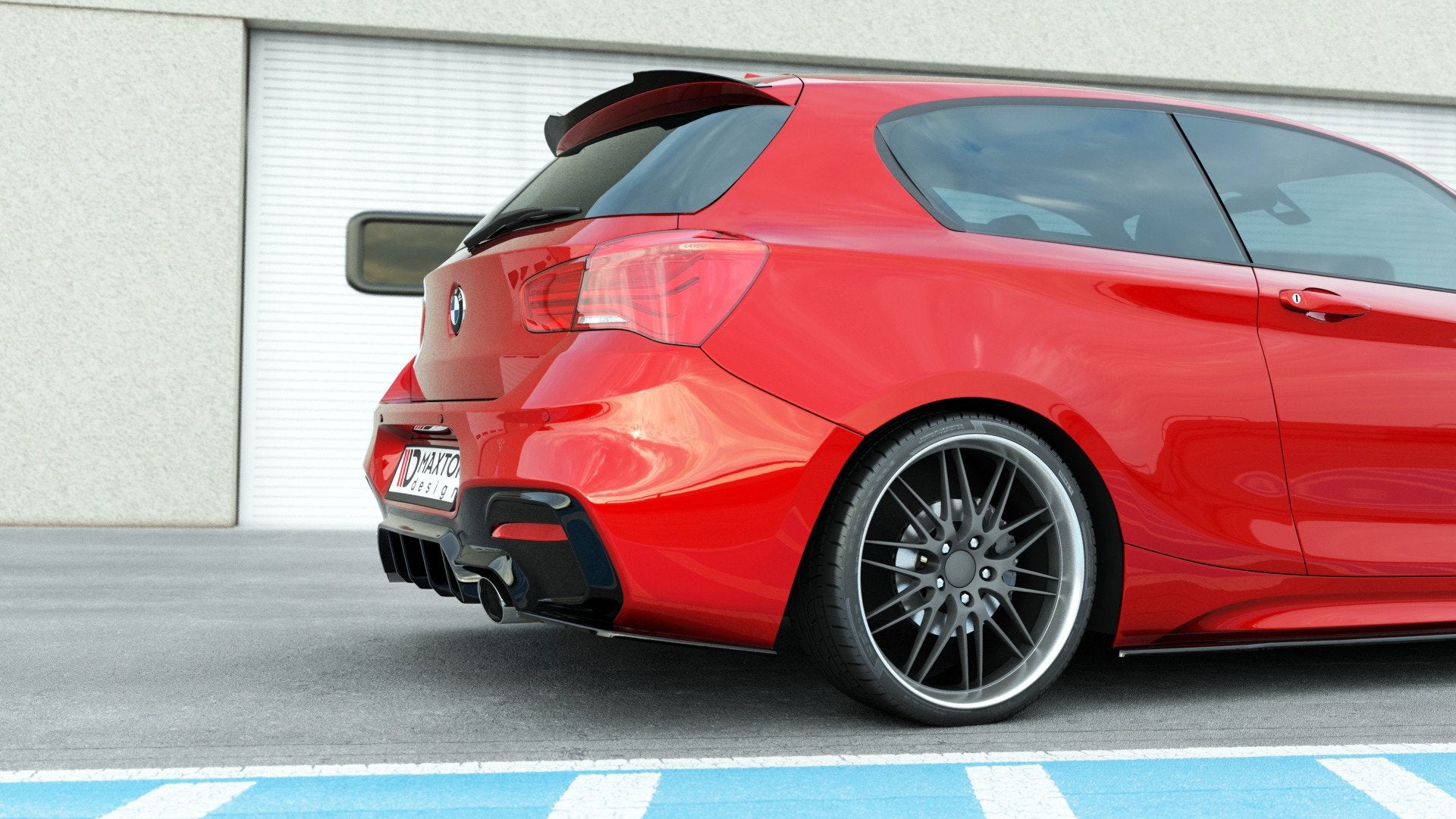 Maxton Diffusor Heck Ansatz für Bmw 1 F20/ F21 Facelift M-Power Carbon Look