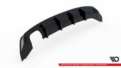 Maxton Diffusor Heck Ansatz für Seat Leon Mk3 Facelift schwarz Hochglanz