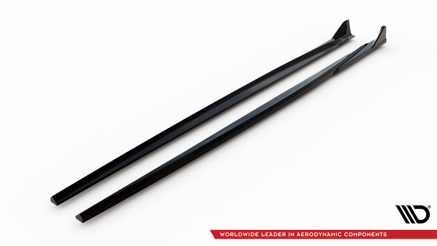 Maxton Seitenschweller Ansatz für V.3 für CSL Look BMW 1er M-Paket / M140i F20 Facelift schwarz Hochglanz