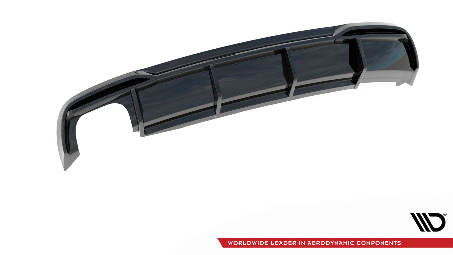 Maxton Diffusor Heck Ansatz für Audi A5 Coupe 8T Facelift (Version mit Doppelauspuff auf einer Seite) schwarz Hochglanz