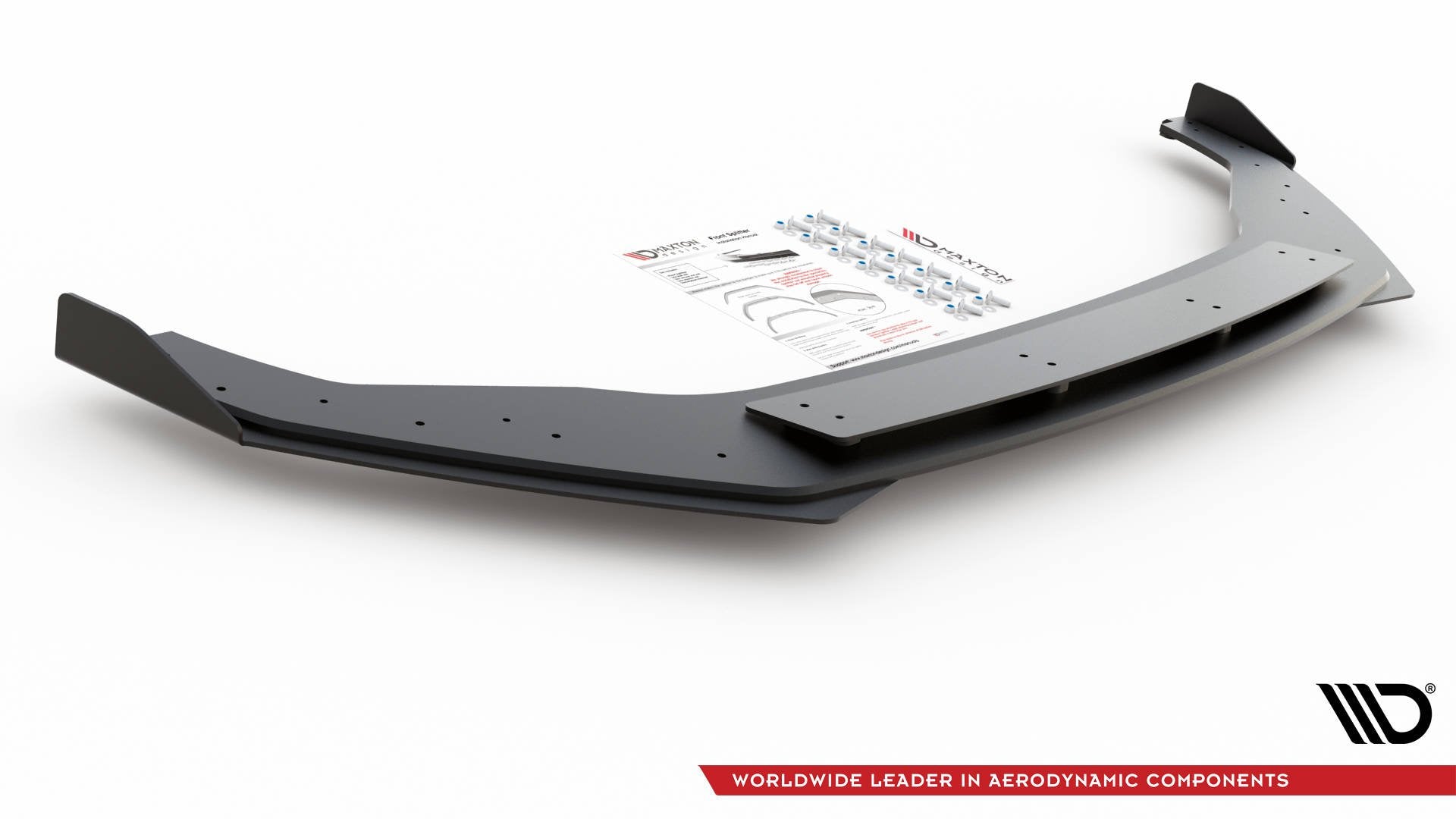 Maxton Robuste Racing Front Ansatz für passend +Flaps für VW Golf 7 R / R-Line Facelift schwarz Hochglanz