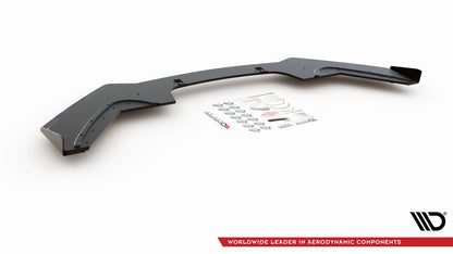 Maxton Robuste Racing Front Ansatz V.3 für passend +Flaps für BMW 1er F20 M-Paket Facelift / M140i  schwarz Hochglanz