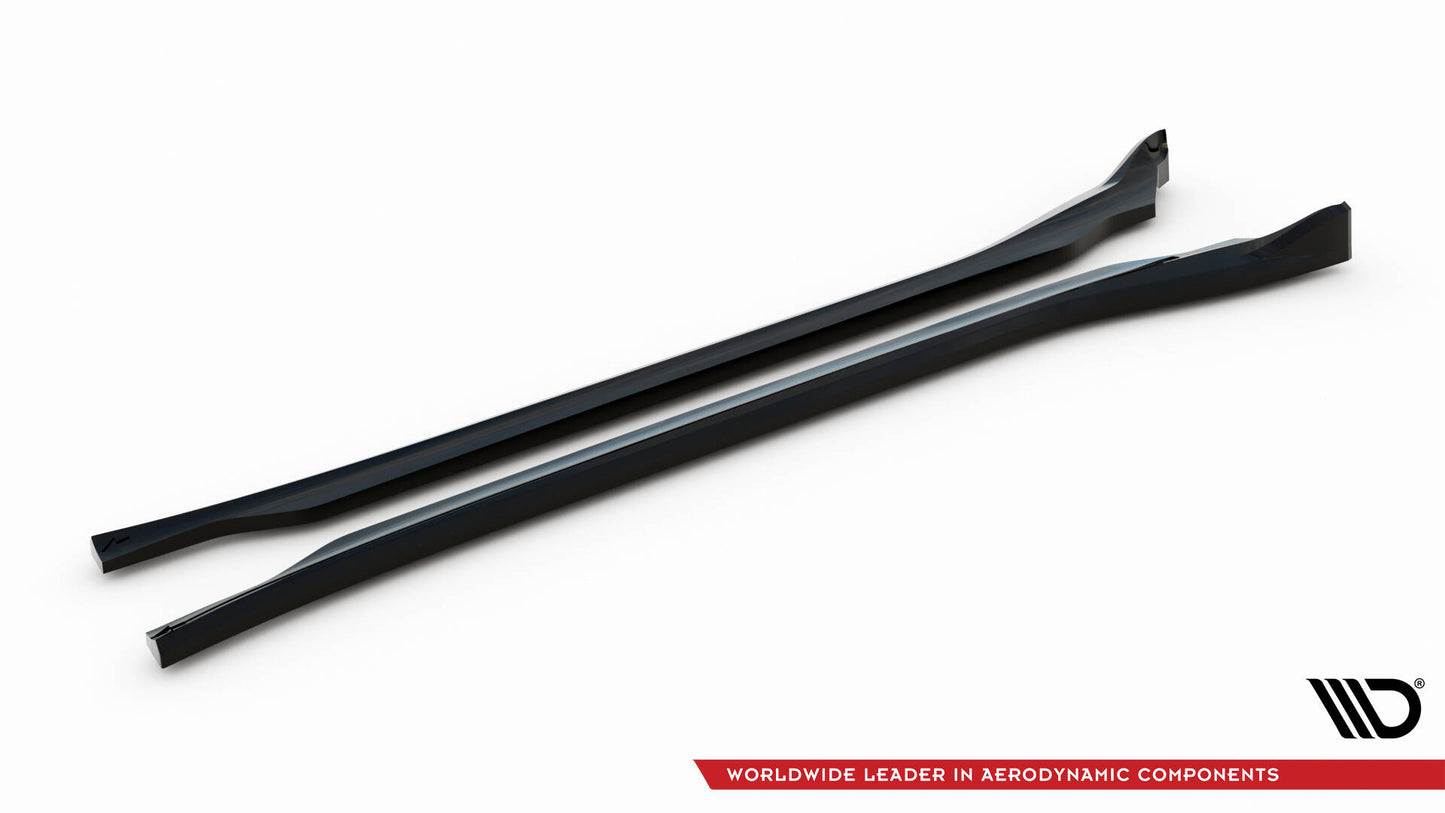 Maxton Seitenschweller Ansatz für Porsche Cayenne Mk2 Facelift schwarz Hochglanz