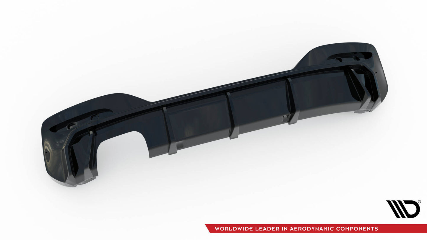 Maxton Diffusor Heck Ansatz für BMW 1er M-Paket F20 Facelift (Einseitige Doppelauspuffversion)